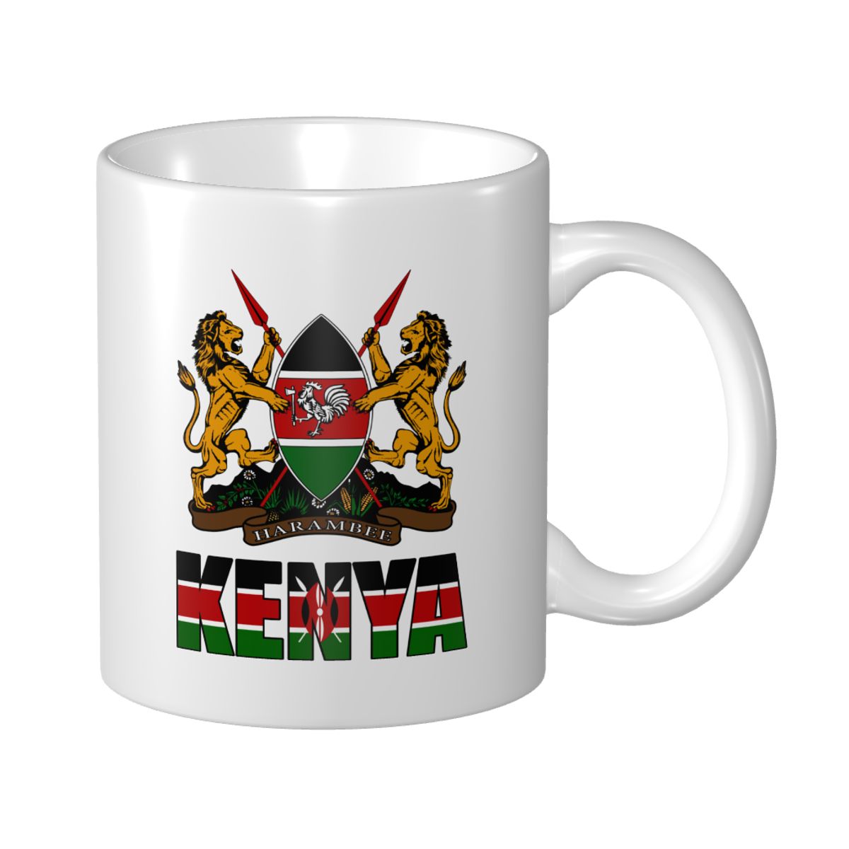 Home Office Kenya - Mark Cup Caneca Quênia Carta Bandeira
