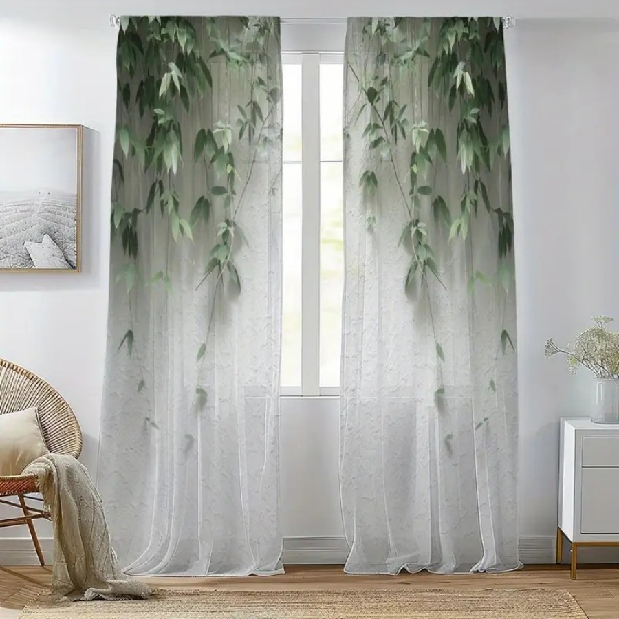 2PCS Cortina Transparente com  - Home Office Minimalist avaliação e preço