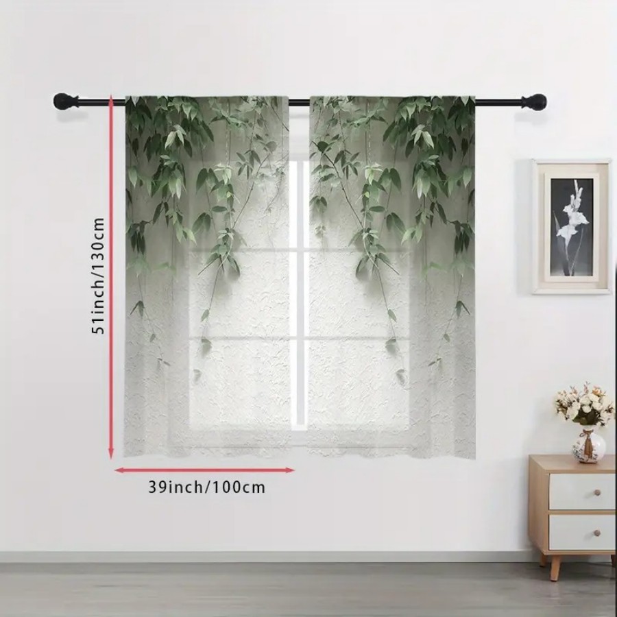 2PCS Cortina Transparente com  - Home Office Minimalist avaliação e preço