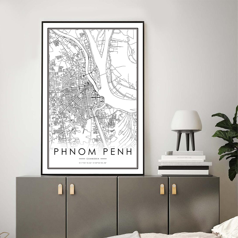 Pôster de Mapa da Cidade de PH - Home Office Minimalist avaliação e preço